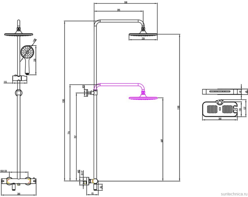 Душевая стойка Lemark Tropic LM7010C