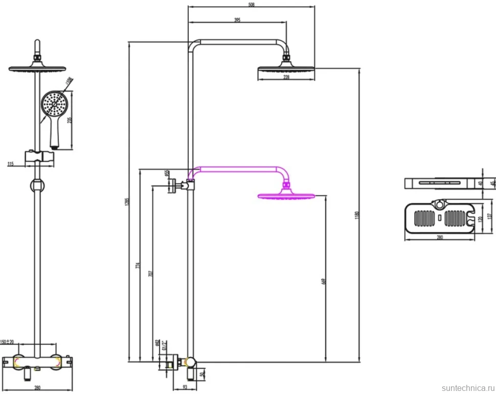 Душевая стойка Lemark Tropic LM7010C