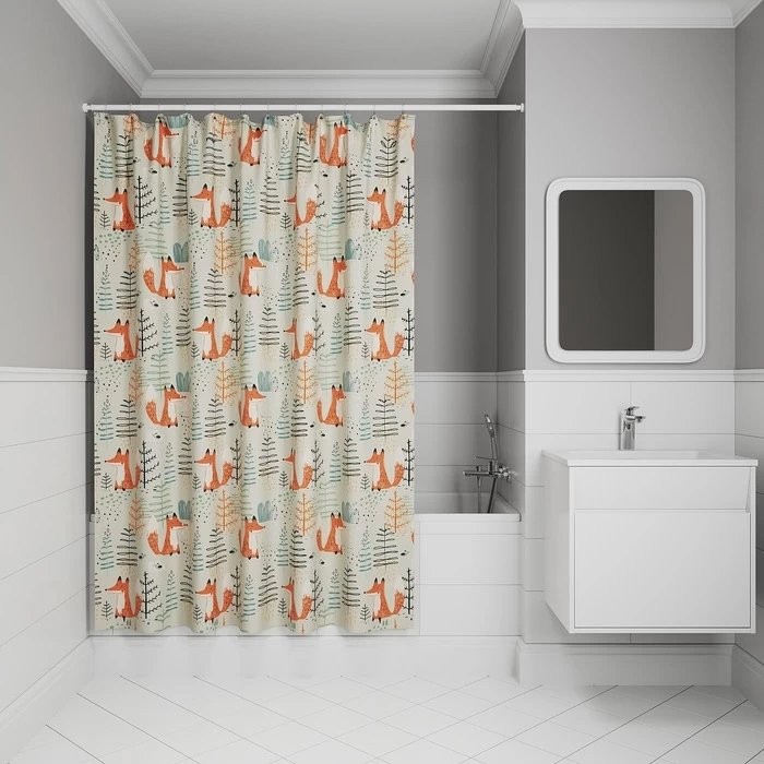 Штора для ванной IDDIS Base BA04P18i11 180х200, зеленая