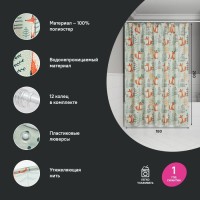 Штора для ванной IDDIS Base BA04P18i11 180х200, зеленая