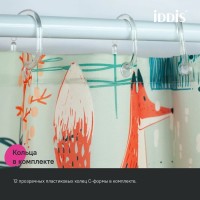 Штора для ванной IDDIS Base BA04P18i11 180х200, зеленая