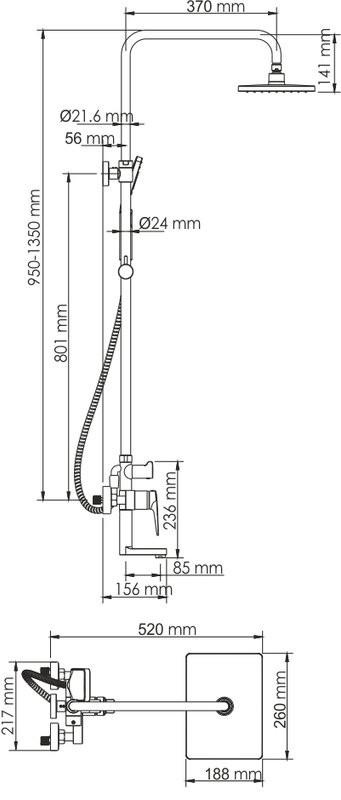 Душевая стойка Wasserkraft Aisch A15501
