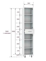 Шкаф-пенал для ванной Onika Модерн 36 белый