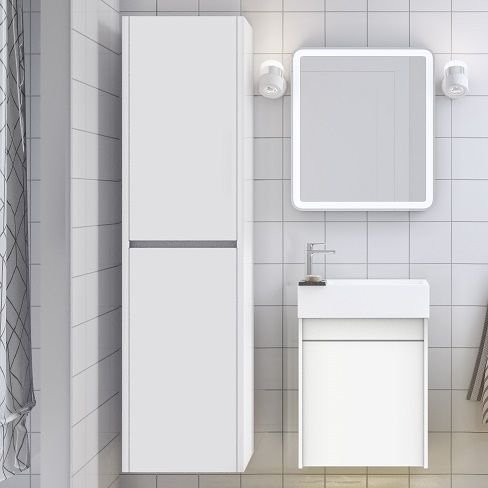 Шкаф пенал для ванной Art&Max Family подвесной, Bianco Lucido