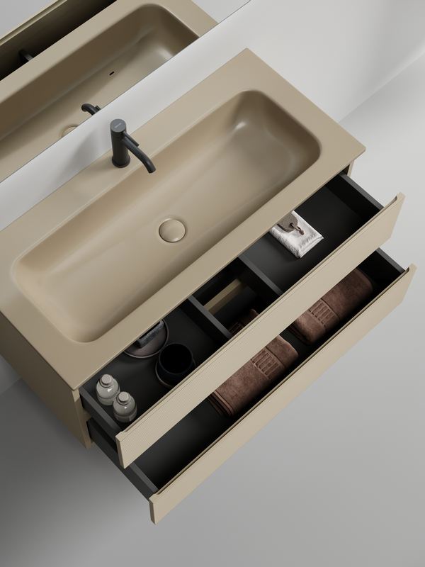 Тумба с раковиной Sancos Folk 100 подвесная, капучино