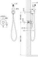 Гигиенический душ Timo Saona 2389/17SM со смесителем, С ВНУТРЕННЕЙ ЧАСТЬЮ, золото