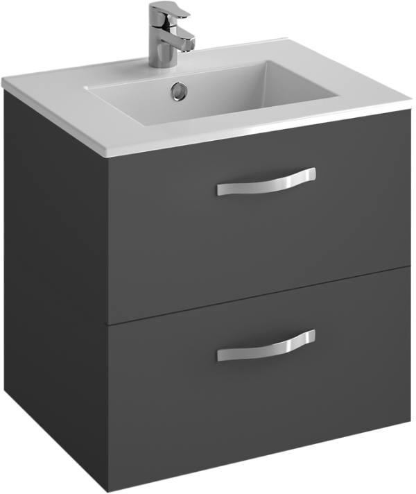 Тумба с раковиной Jacob Delafon Ola 60 серый антрацит