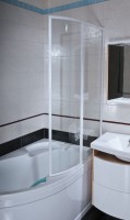Шторка на ванну Ravak Supernova VSK2 Rosa 150 R Transparent