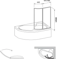 Шторка на ванну Ravak Supernova VSK2 Rosa 150 R Transparent Шторка на ванну Ravak Supernova VSK2 Rosa 150 R Transparent