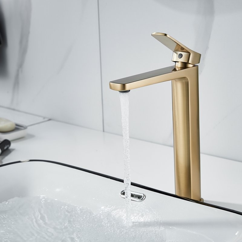 Смеситель для раковины Shevanik S9911G золотой сатин