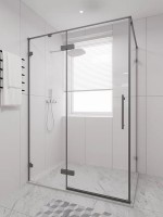 Душевой уголок Veconi Premium Alassio SP GR 130х90, профиль брашированный графит, стекло прозрачное