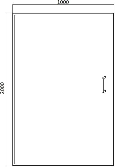 Душевая дверь в нишу Bravat Line BD100.4111A 100x200, распашная