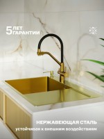 Мойка кухонная РМС MRK-7851G L золотая