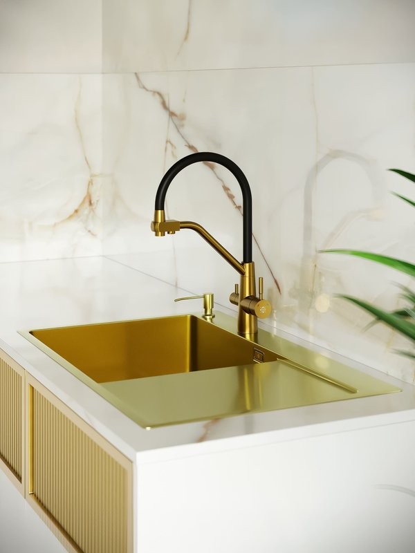 Мойка кухонная РМС MRK-7851G L золотая