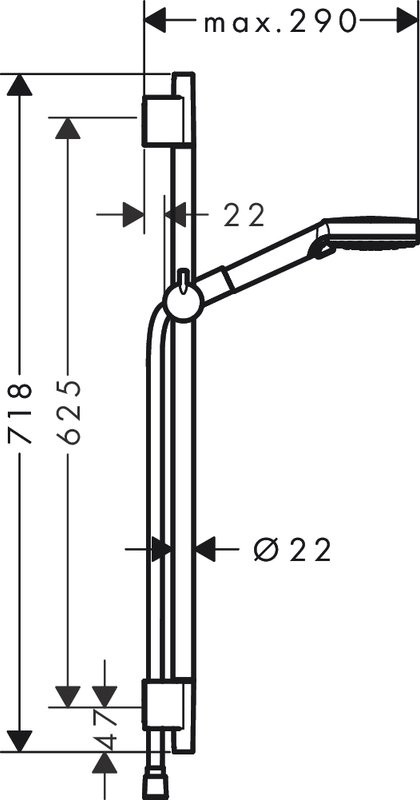 Душевой гарнитур Hansgrohe Vernis Blend 26422670 матовый черный