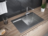 Комплект Мойка Paulmark Kroner PM217851-BSR брашированная нержавеющая сталь R + Измельчитель Bone Crusher BC 810-SL Slim Line