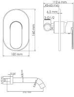 Смеситель для раковины Wasserkraft Elbe 7400 A74543 С ВНУТРЕННЕЙ ЧАСТЬЮ, черный