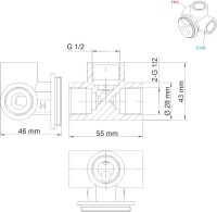 Смеситель для раковины Wasserkraft Elbe 7400 A74543 С ВНУТРЕННЕЙ ЧАСТЬЮ, черный