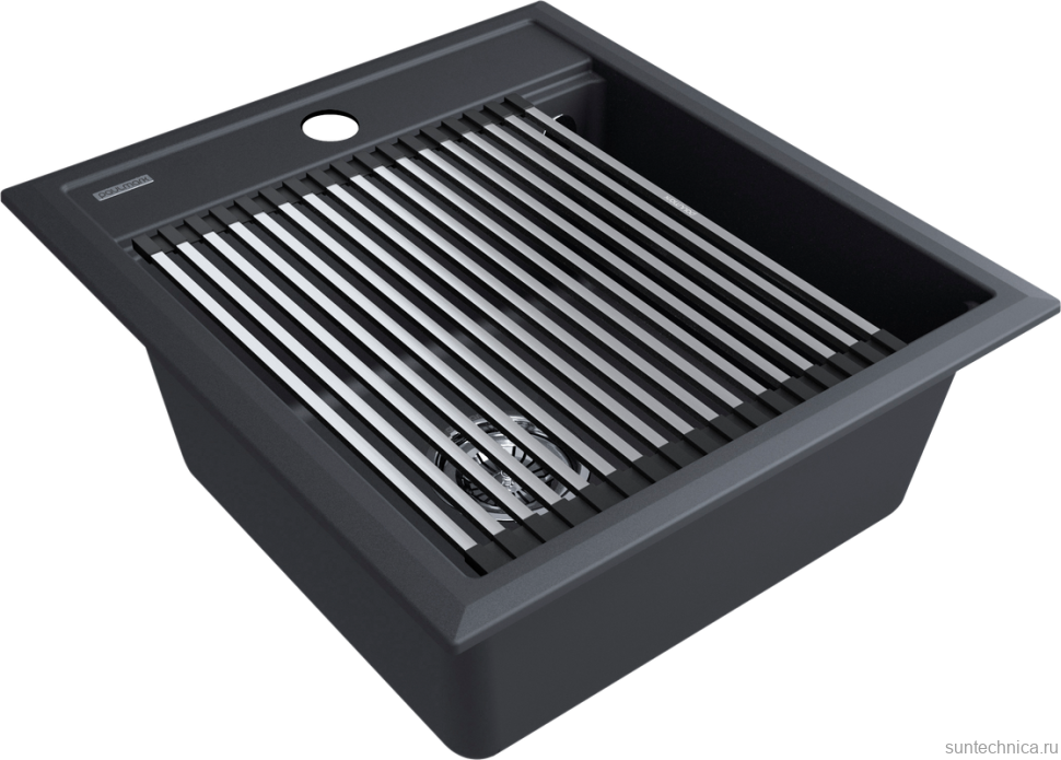 Комплект Мойка Paulmark Stepia + Step PM114651-AN+R375-BS антрацит + Измельчитель Bone Crusher BC 910-SL-Slim Line