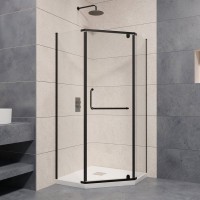 Душевой уголок RGW Passage PA-081B 100х100, профиль черный, стекло прозрачное