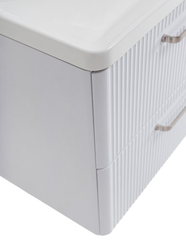 Тумба с раковиной BelBagno Due 50 ручки матовый атласный никель, белый металлик