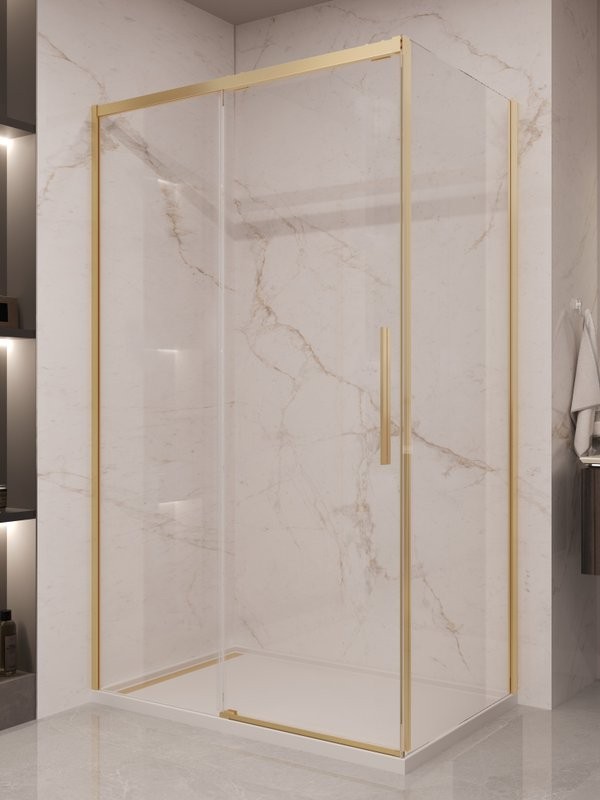 Душевой уголок Vincea Stella VSR-1ST9013CLG 130x90 см, профиль брашированное золото, стекло прозрачное