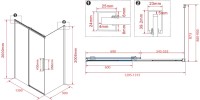 Душевой уголок Vincea Stella VSR-1ST9013CLG 130x90 см, профиль брашированное золото, стекло прозрачное