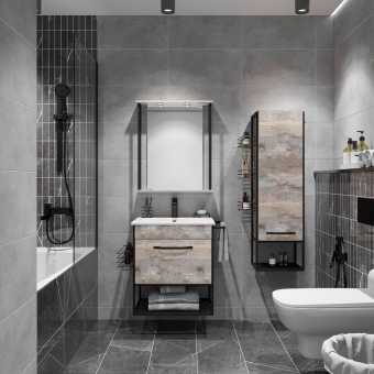 Мебель для ванной Sanflor Бруклин 60, бетон пайн экзотик