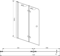 Шторка на ванну Aquanet Beta 4 NF6222-hinge