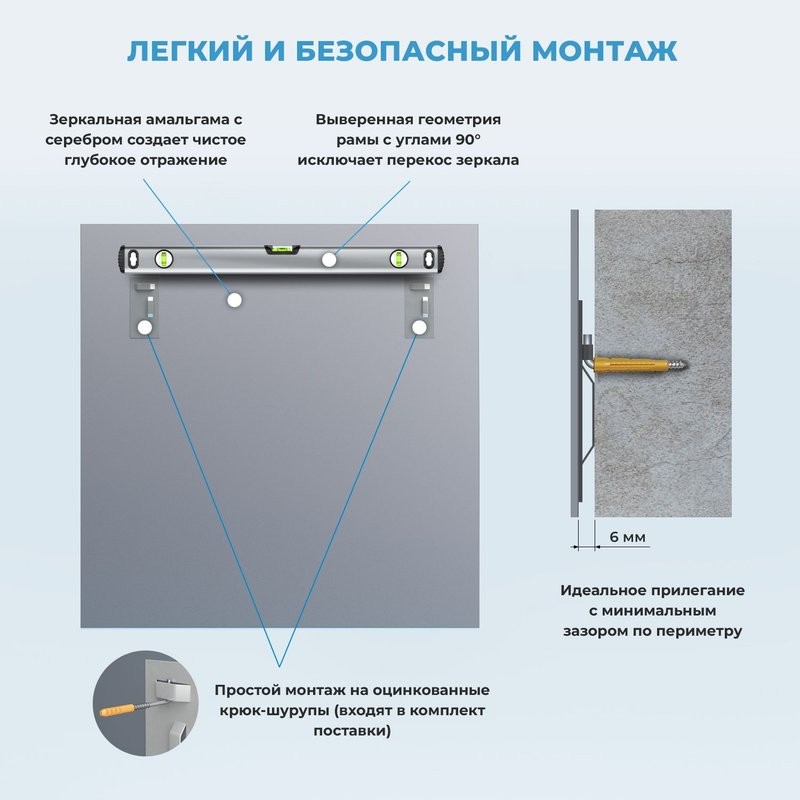 Зеркало Wellsee 7 Rays’ Spectrum 50х50 черное матовое