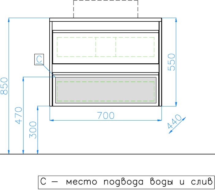 Тумба под раковину Style Line Монако 70 Plus, осина белая