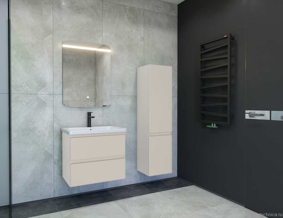 Шкаф-пенал для ванной Caprigo Forte 35 L беж лайт