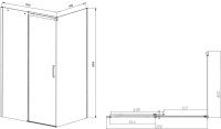 Душевой уголок Vincea Dice VSR-4D8012CL 120х80 см, профиль хром