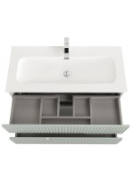 Тумба с раковиной Cezares Duet-n 100 подвесная, 2 ящика, жемчужная зеленая