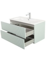 Тумба с раковиной Cezares Duet-n 100 подвесная, 2 ящика, жемчужная зеленая