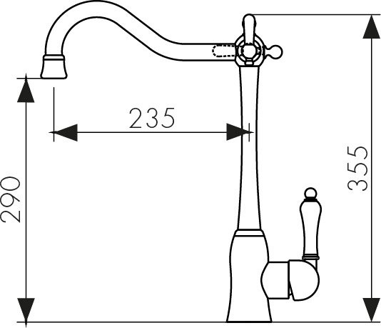 Смеситель для кухни Kaiser Vincent 31944 хром