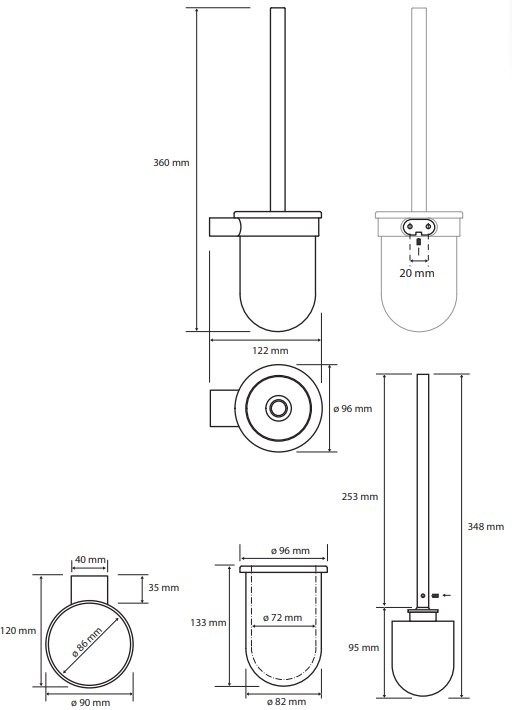 Набор Держатель Bemeta Organic 157112021 + Ершик 157113141