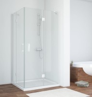 Душевой уголок Vegas Glass AFA-F 90*80 01 01 R профиль белый, стекло прозрачное