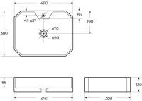Накладная раковина BelBagno BB1387 накладная