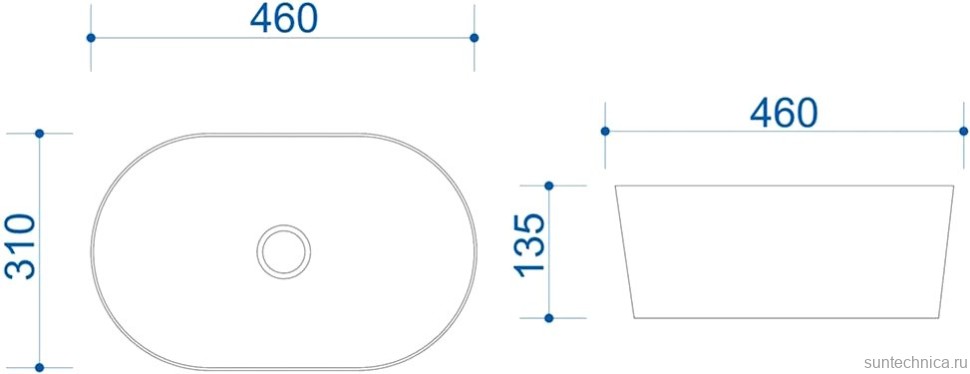 Тумба с раковиной Teymi Ritta 85 дуб эврика, матовый графит, раковина Iva 46