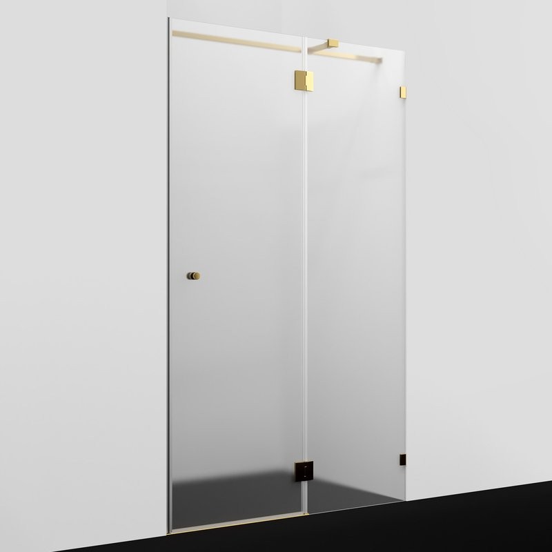 Душевая дверь в нишу Wasserkraft Ems 76H05R-MG 120 см, матовое стекло, фурнитура золото