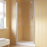 Душевая дверь в нишу Vegas Glass EP Lux 75 07 01 L профиль матовый хром, стекло прозрачное