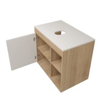 Тумба с раковиной Teymi Nura 70 дуб эврика, матовая белая, раковина Iva 52