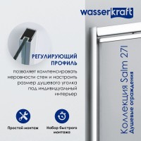 Душевой уголок Wasserkraft Salm 27I18 90x100 см