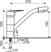 Комплект Мойка D&K DKS605004 сатин + Смеситель Lava SG05 CR chrome
