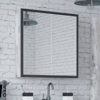 Зеркало-шкаф Corozo Айрон 60 черный, антик