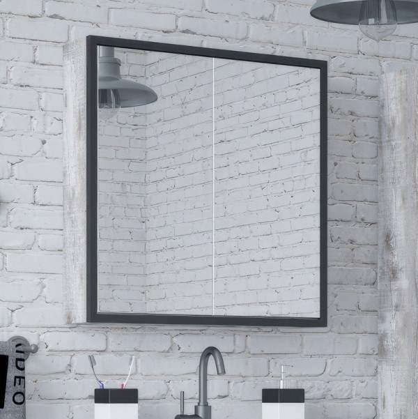 Зеркало-шкаф Corozo Айрон 60 черный, антик