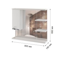 Шкаф с зеркалом в ванную MIXLINE 80х19х69,2 Белый ПВХ