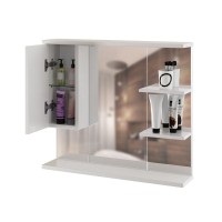 Шкаф с зеркалом в ванную MIXLINE 80х19х69,2 Белый ПВХ