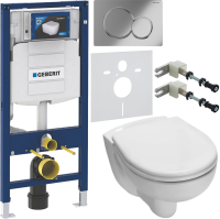 Комплект Унитаз подвесной TECE V04 9700004 + Крышка V04 9700602 с микролифтом + Инсталляция Geberit Duofix UP 320 111.300.00.5 + Кнопка Sigma 01 115.770.21.5 хром + Крепления 111.815.00.1 к стене + Звукоизоляция